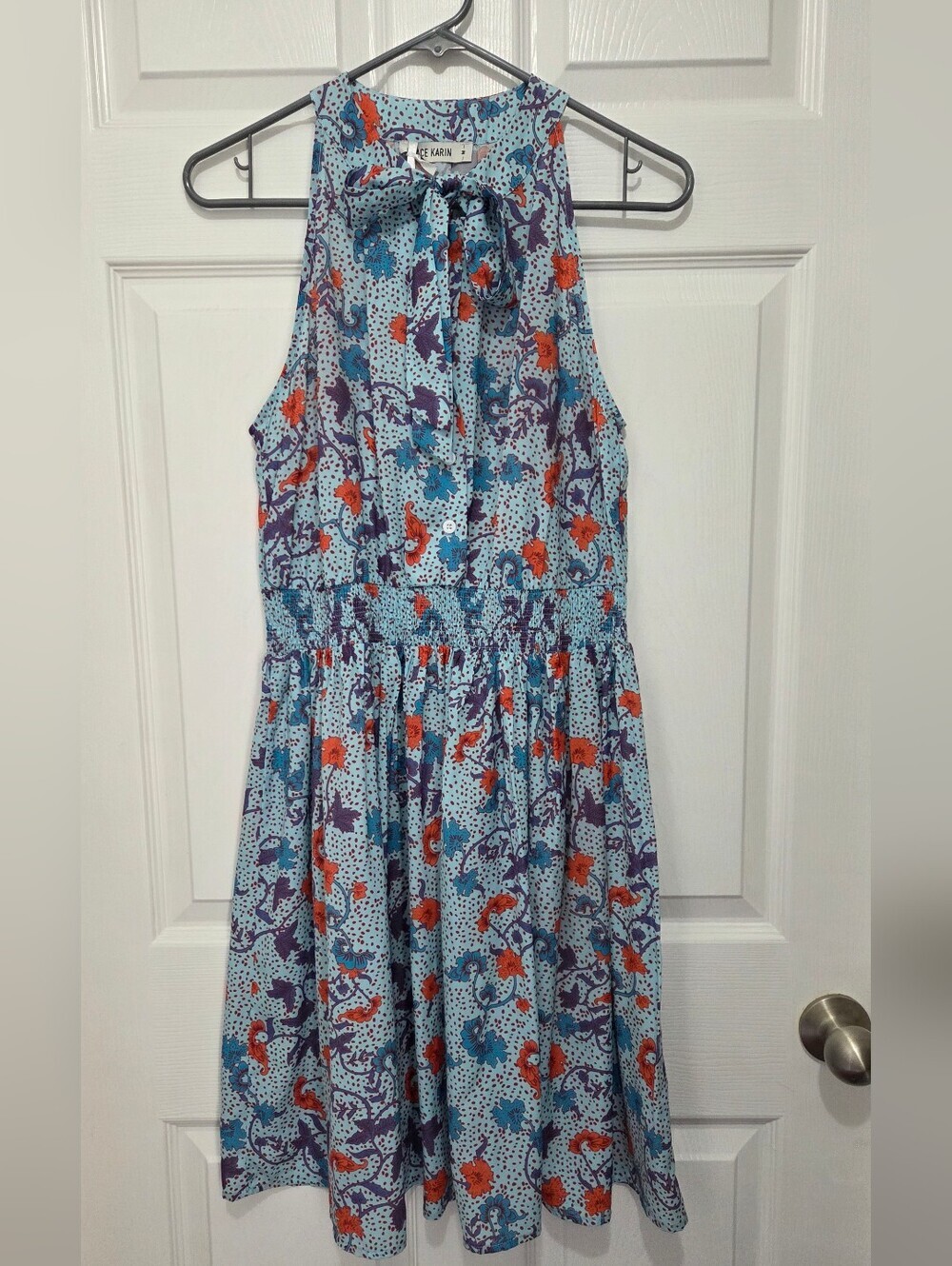 Grace Karin Summer Dress Halter Neck Sleeveless Button Down High Waist Size Med - Picture 5 of 13
